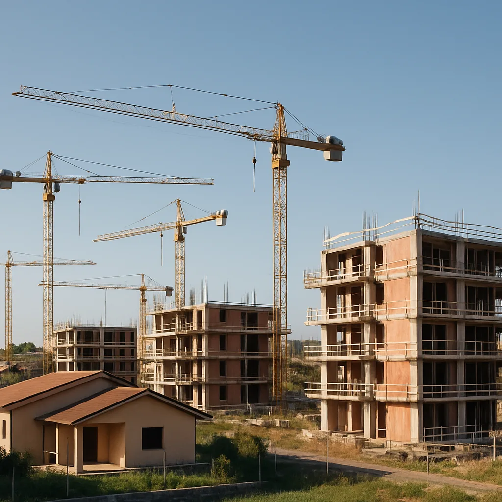 Progressi di costruzione residenziale ad Ardea