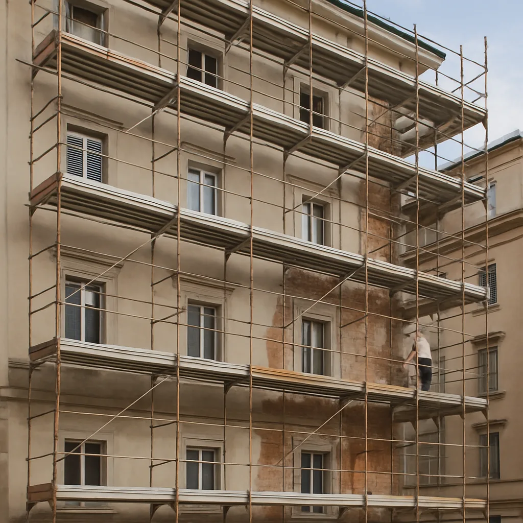 Ristrutturazione facciata edificio ad Ardea.