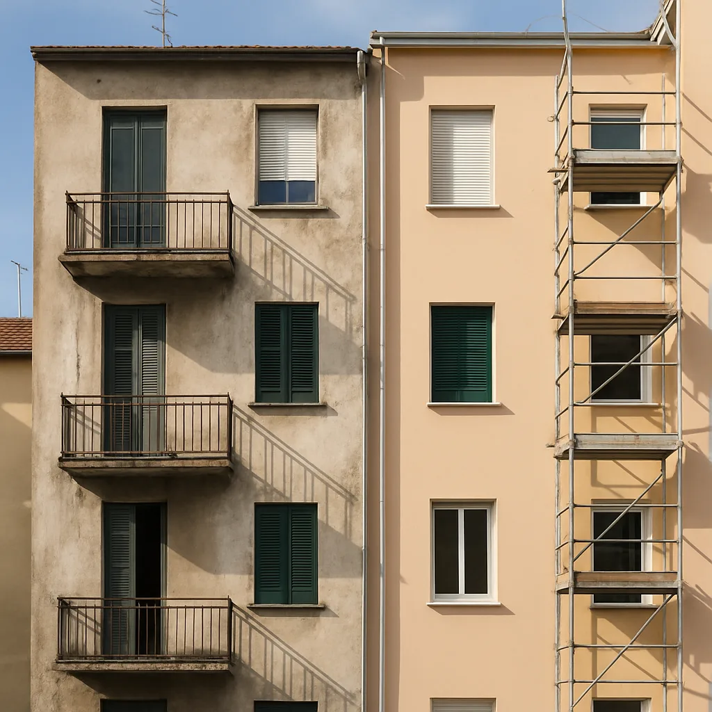 Edificio residenziale in fase di ristrutturazione