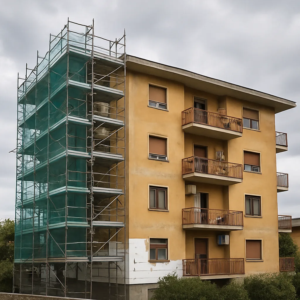 Edificio condominiale ad Ardea in ristrutturazione energetica.
